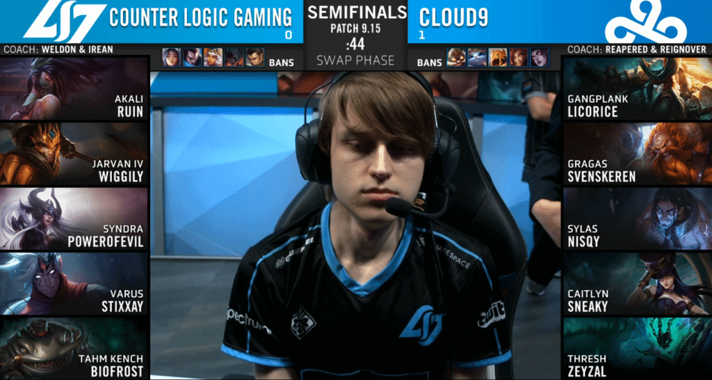 League of Legends Championship Series LCS summer 2019 semifinal game two Cloud9 C9 Counter Logic Gaming CLG Wiggily