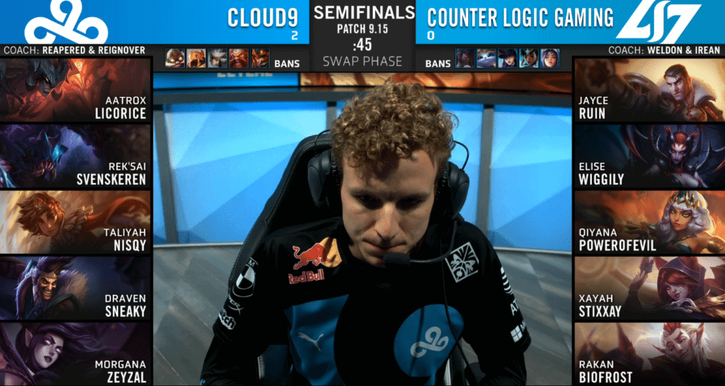 League of Legends Championship Series LCS summer 2019 semifinal game three Cloud9 C9 Counter Logic Gaming CLG Licorice