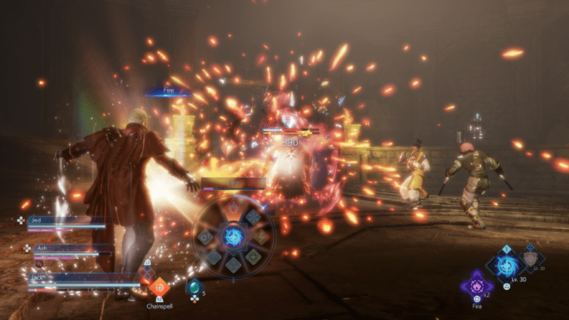 A screen grab from one of the missions in Stranger of Paradise