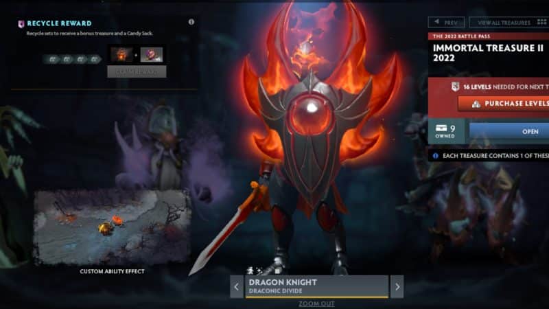 Dragon Knight uses Dragon Tail with the Draconic Divide set
