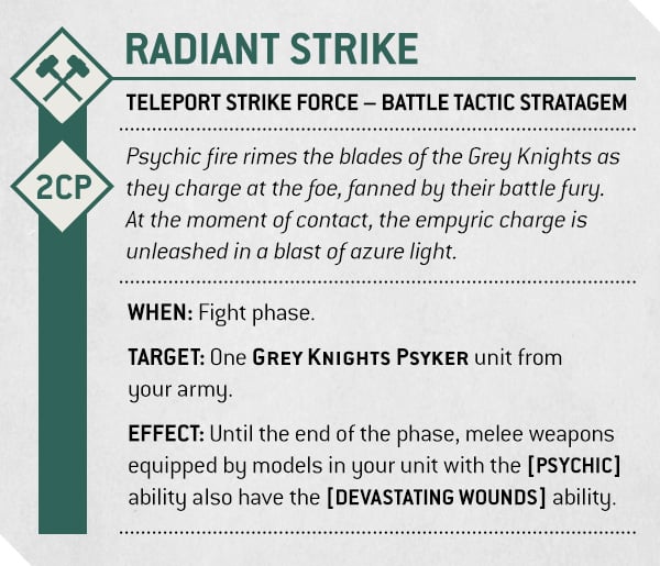 Warhammer 40k Grey Knights Faction Focus Radiant Strike Stratagem