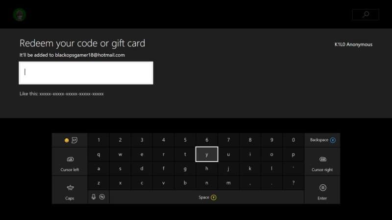 redeem xbox game pass code console