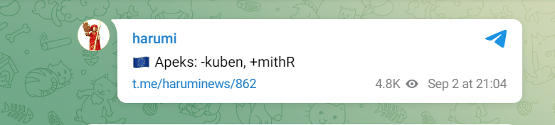 mithR, kuben, Apeks