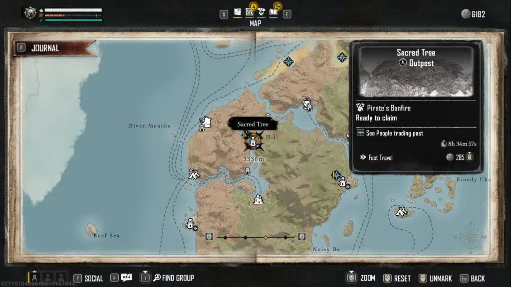 Skull and Bones Tree Location