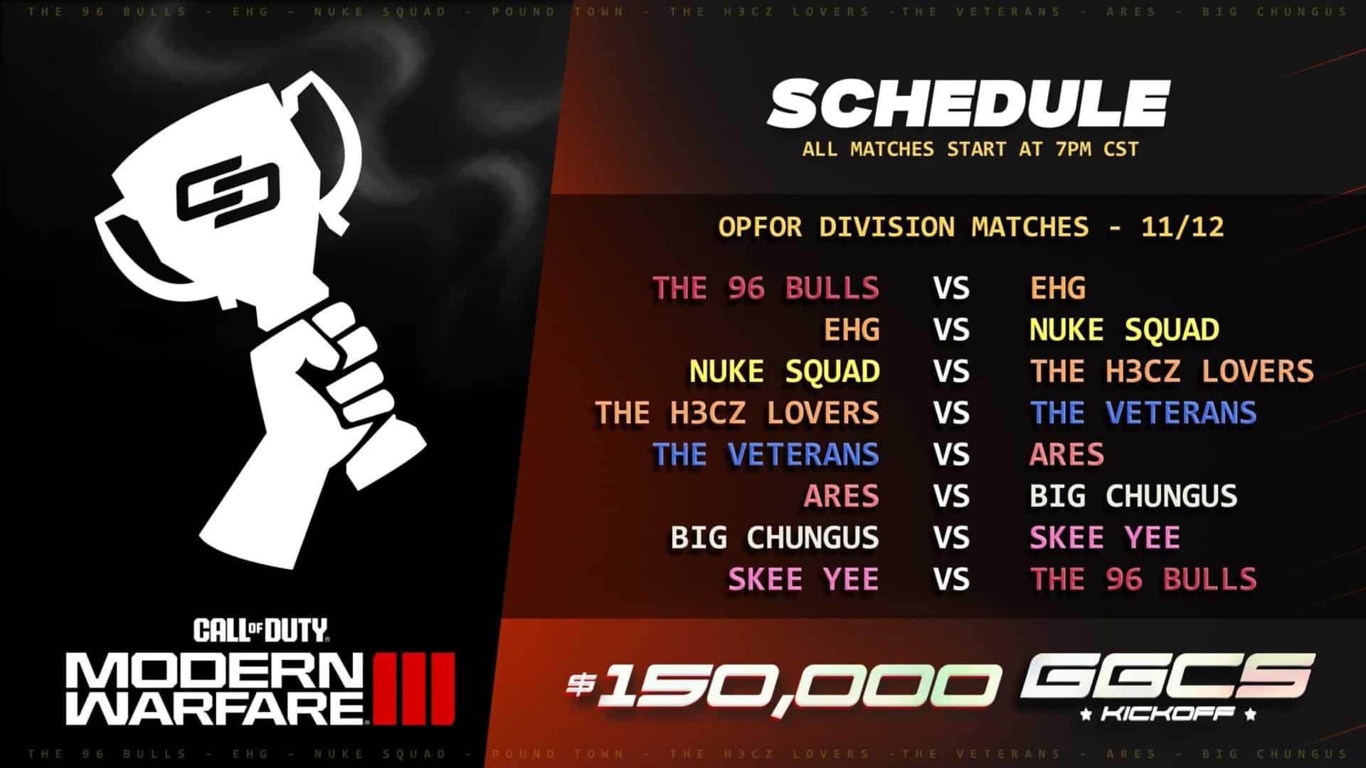 OpTic Gaming 150K MW3 S&D Only Tournament Schedule, Teams, & More